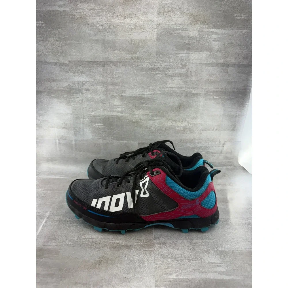 Inov-8 Roclite 295 Trail Running Shoes Grey Pink Blue Womens 9.5 Mens 8 F0587